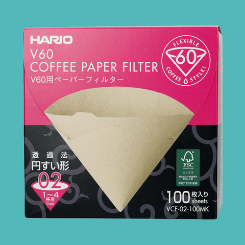 Hario filtry papierowe Misarashi brązowe – V60-02 – Karton 100 Sztuk